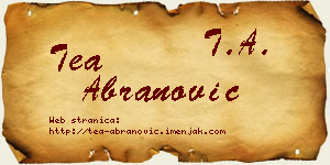 Tea Abranović vizit kartica